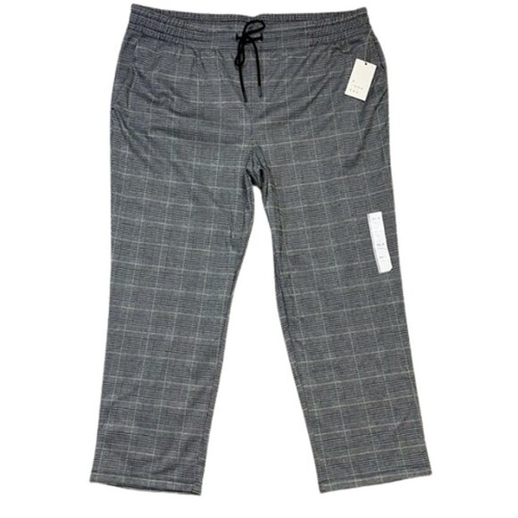 NWT Pants Womens XXL Houndstooth Plaid Pull On Drawstring Ankle Comfortable Fall - Picture 3 of 10